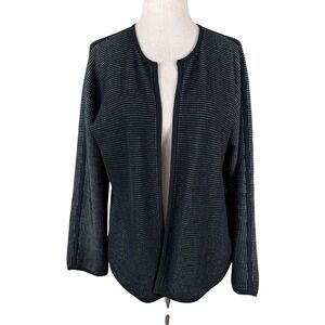 Eileen Fisher Black White Open-Front Women's Sweater